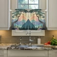 thumbnail image 2 of Yayeee Kitchen Curtains Tier Pair Light Filtering 27"x36" Rod Pocket Short Cafe Window Panel, Pine Tree Rainbow, 2 of 7
