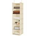 thumbnail image 1 of Organizador de armario colgante MAX Houser con estantería de 6 niveles (beige), 1 of 9