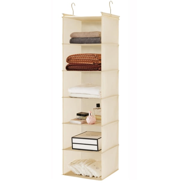 Organizador de armario colgante MAX Houser con estantería de 6 niveles (beige)