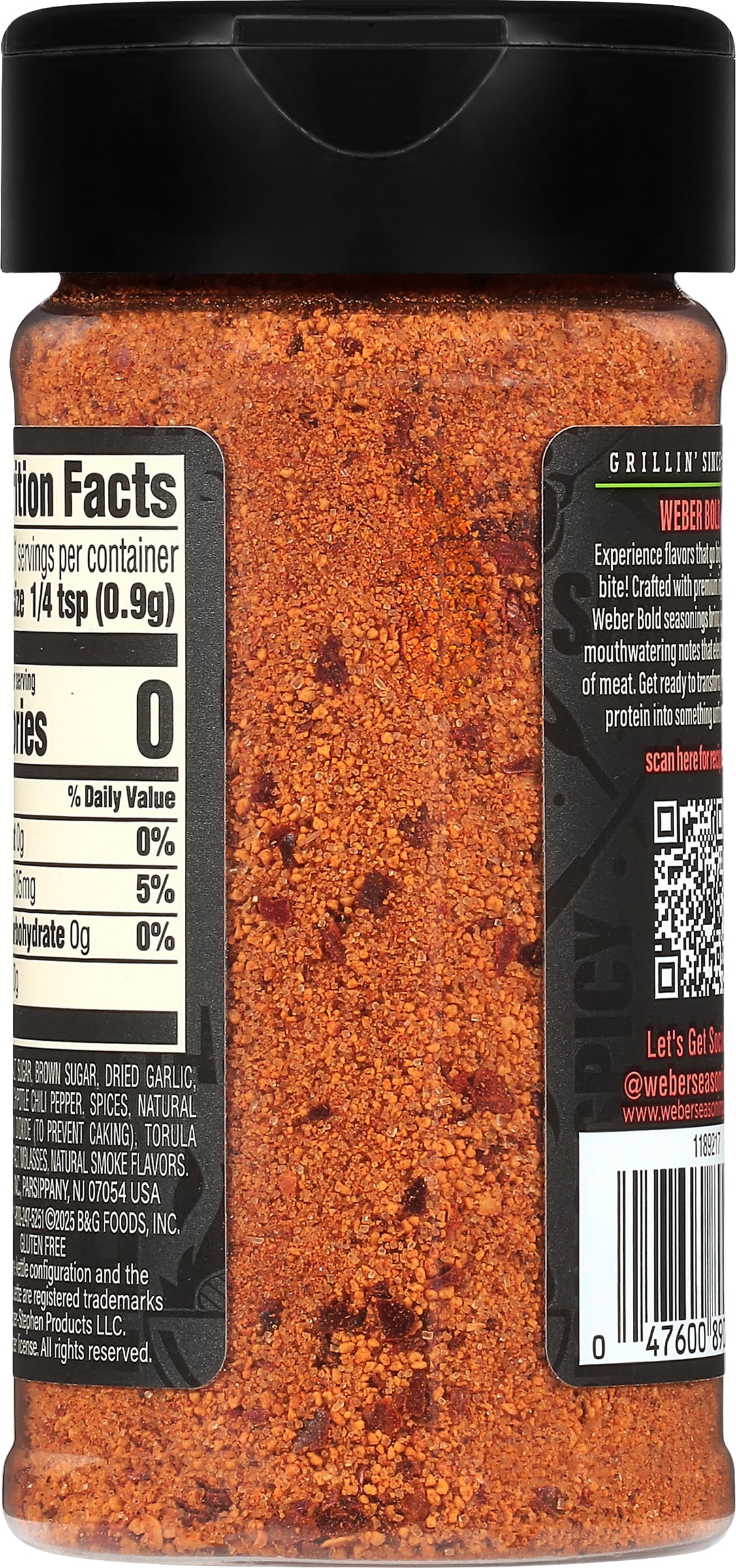 (3 pack) Weber BOLD Smoky & Sweet Seasoning with Chipotle Pepper, Seasoning Blend, 6.4 oz Bottle
