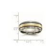 thumbnail image 3 of Mens 8mm Titanium Wedding Band Ring with 14K Gold Inlay, 3 of 5