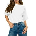 thumbnail image 1 of Camisetas Casuales de las Mujeres, Manga Corta Suelta, Cuello Redondo Casual Top para las Mujeres, 1 of 9