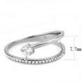 thumbnail image 2 of Womens Silver Rings No Plating Stainless Steel Ring with AAA Grade CZ in Clear DA316, 2 of 6