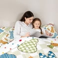 thumbnail image 4 of Erosebridal Cute Rabbit Print 7pcs Bedding Comforter Set,Colorful Stars Print Queen Bedding Sets For Kids,Reversible, 4 of 7