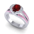 thumbnail image 2 of 2.35 Carat Wonderful Oval Cut Garnet & Pink Sapphire Gemstone Anniversary Ring for Ladies 18K White Gold Size 6.5 by Diamond-Capitals, 2 of 8