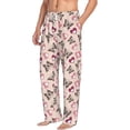 thumbnail image 6 of Salouo Beautiful Butterflies and Hearts Print Pajama Pants for Men, Lounge Pants Elastic Waistband Casual Men's sleepwear Loungewear Sleep Pajama Pant -Large, 6 of 7