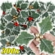 thumbnail image 2 of Hojas verdes artificiales de bayas de acebo, bayas rojas doradas de Navidad, tallos de bayas de acebo, adorno de corona de árbol de Navidad, decoraciones para fiestas de Año Nuevo, 2 of 5