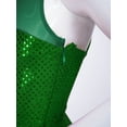 thumbnail image 4 of Venjoe Kids Girls Shiny Sequins Halter-neck Figure Ice Skating Tutu Dress Christmas Snowman Dance Green 10, 4 of 6