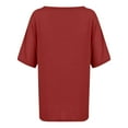 thumbnail image 4 of Mittory Women's V Neck Oversized T-Shirts Summer Short Sleeve Shirts Loose Casual Tops Tee, 4 of 5