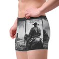 thumbnail image 2 of Fotbe 60s Black White Western Cowboy Men’s Total Support Pouch Boxer Briefs, X-Temp Cooling, Moisture-Wicking Underwear, Regular, Long-leg and Trunk-Small, 2 of 6
