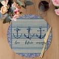 thumbnail image 3 of Nautical Archor Round 13 Inch Placemats Set of 8, Vintage Country Ocean Archor Blue Stripes HeatResistant Non Slip Place Mats for Dining Table, Wipeable Braided Kitchen Table Mats for Housewarming, 3 of 9