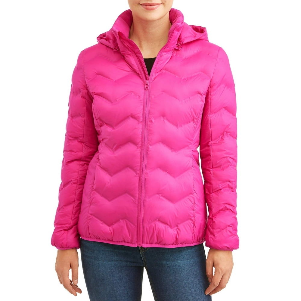 Time and Tru - Time and Tru Women's Puffer Coat with Hood - Walmart.com ...