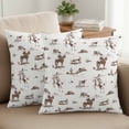 thumbnail image 2 of Set of 2 Western Cowboy Pillow Covers 16x16 Inch, Retro Brown Desert Ethnic Horse Decorative Throw Pillow Cases Cotton Cushion Covers for Sofa Couch Bed Living Room Bedroom Home Decor, 2 of 9