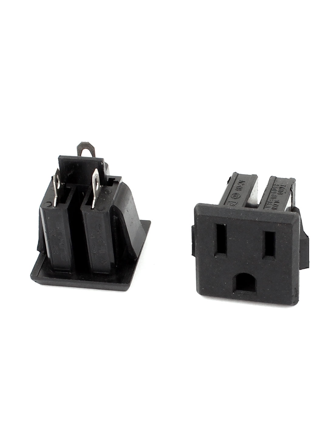Uxcell AC 125V 15A US 3 Terminals Panel Mounted Snap in Power