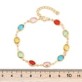 thumbnail image 5 of 6pcs 304 Stainless Steel Oval Link Bracelets for Woman with Glass Golden 7-1/8 inch(18cm), 5 of 5