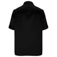 thumbnail image 5 of Alun Short Sleeve Shirts for Women Trendy Button down Collared Work Tops Dressy Business Casual Loose Fit Stain Blouse Pure Color Lightweight Breathable for Daily Wear Black XXL, 5 of 5