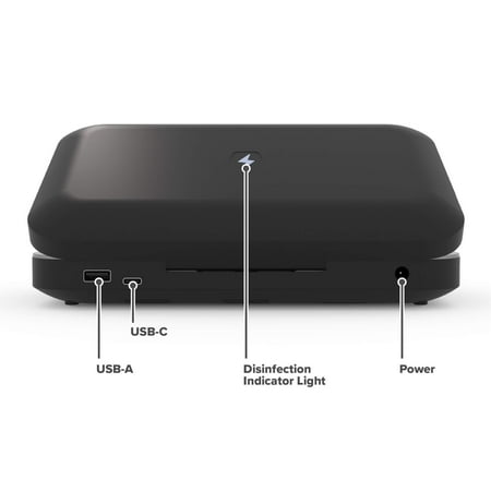 PhoneSoap UV Sanitizer Kit with Dual Charger Box, Black, 1 Count