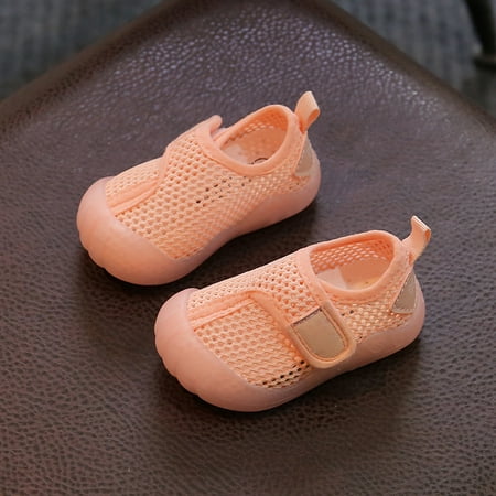 

Mesh Comfort Sport Sneaker For Baby and Toddler Hook-and-loop Closure Breathable Summer Kids Shoes 24 Pink