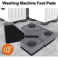 thumbnail image 5 of 4 Pcs Anti Vibration Pads for Washing Machine, Washer and Dryer Pedestals High Friction Hard Wearing Square Rubber Foot, Noise Reducing & Non Slip Mat Floor Protects (Increase 1.8"), 5 of 7