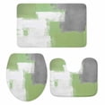 thumbnail image 2 of Sage Green Bathroom Rugs Set Grey Graffiti Modern Geometric Oil Paint Abstract Non Slip Absorbent Soft Bath Mats 3 Piece Set with Bathroom Rug, U-Shaped Floor Mat, Toilet Seat Cover Small Size, 2 of 9
