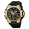 thumbnail image 1 of Montre Sport à Quartz pour Homme SKMEI 2360 avec Design Noir-Or, Fond en Acier Inoxydable, Résistance à l'Eau 3 ATM et Fonctions Multiples, 1 of 7