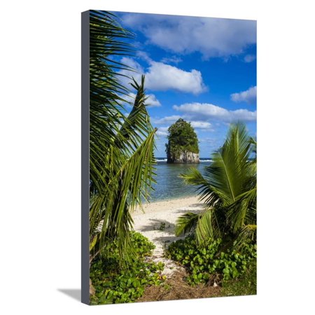 Coconut Point - Single Rock at Coconut Point on Tutuila Island, American Samoa, South Pacific, Pacific Stretched Canvas Print Wall Art By Michael Runkel