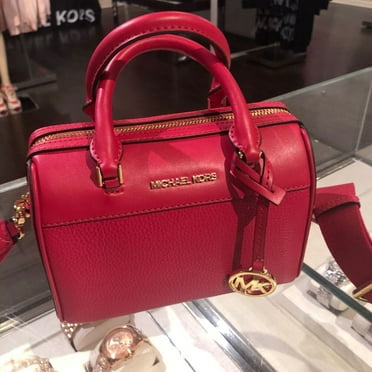 Michael Kors Travel XS Carmine Pink Leather Duffle Crossbody Bag