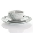 thumbnail image 2 of Elama Fine Marble 16 Piece Stoneware Dinnerware Set in Black and White, 2 of 8