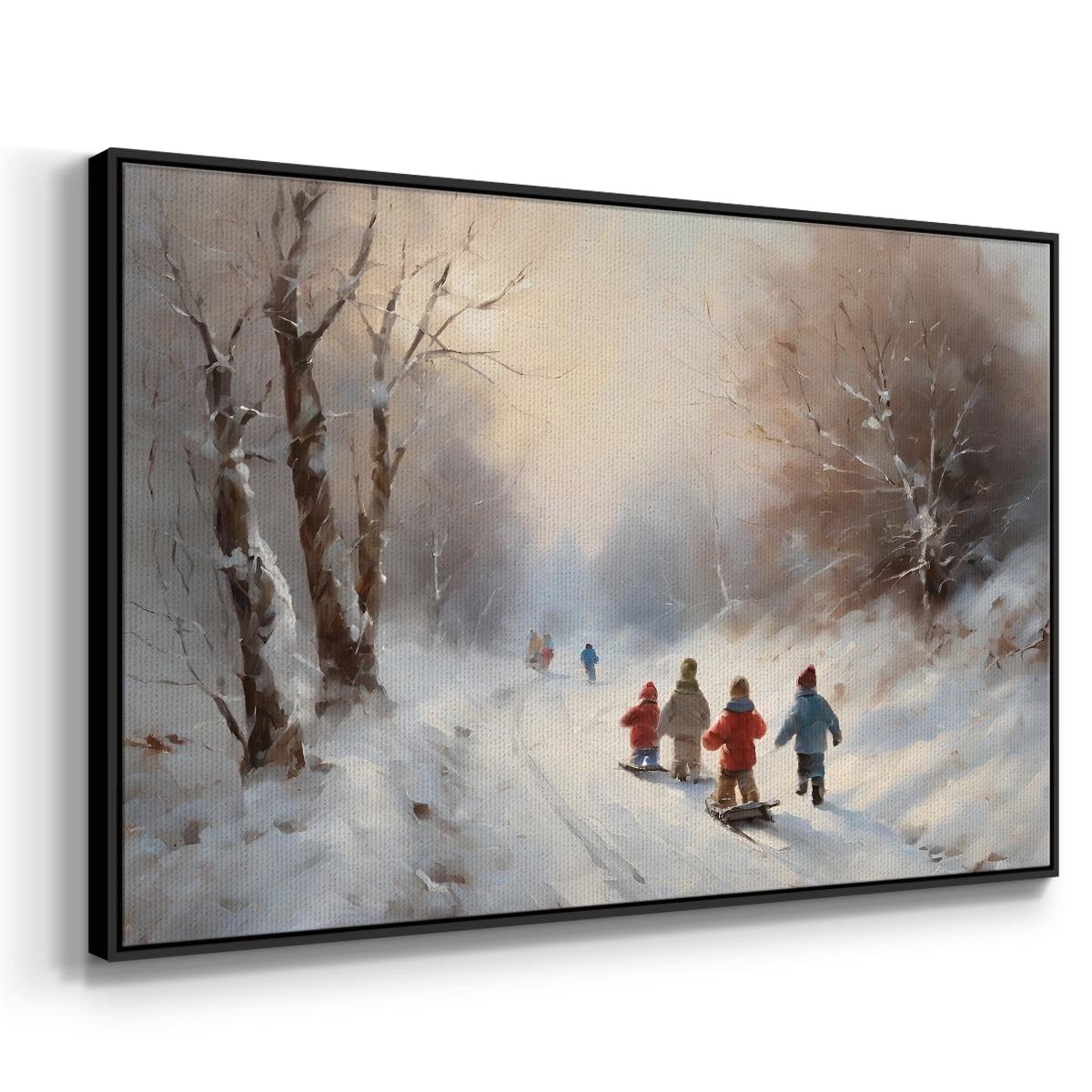Vintage Landscape-CCXIII By Wexford Home Framed in Black Wood Gallery Wrapped Canvas 25 in. x 37 in.