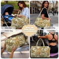 thumbnail image 5 of Garronmavis Vintage Floral Large Quilted Duffle Bag for Women, Weekender Travel Bag Overnight Carry On Bag with Zipper Pockets, Gym Dance Hospital Tote Bag with Luggage Sleeve, 5 of 7
