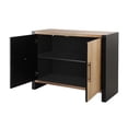thumbnail image 6 of Euroco Coffee Bar Cabinet,Farmhouse Buffet Sideboard with Adjustable Shelf,Wooden Accent Cabinets for Kitchen, Dining Room,Entryway, Black, 6 of 8