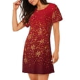 thumbnail image 2 of Fotbe Merry Christmas Bata de Dormir para Mujer con Estampado, Camisón de Algodón de Manga Corta, Ropa de Dormir Casual, 2 of 6