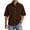 Brown, variant on Mens Short Sleeve Button Down Shirt Classic Fit Collared Casual Top with Front Pocket for Everyday Wear Army Green L