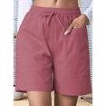 thumbnail image 6 of Omen Casual Shorts Drawstring Comfy Elastic Waist Shorts Summer Pull on Short with Pockets Watermelon Red L, 6 of 7