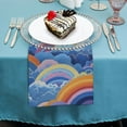 thumbnail image 4 of Qinduosi Colorful Cloud Rainbow Cloth Napkins, Dinner Napkins Washable Reusable Polyester Table Napkins for Parties, Weddings and Dinners 6 PCS, 4 of 7