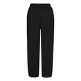 thumbnail image 4 of TYGHBN Women Pant Waist Crop Loose Colour Pure and Pants Harem Linen Elastic with Pocket Women Casual Pants Women Summer Pants Casual Summer Work Pants for Women Drawstring Sweatpants Women Casual, 4 of 4