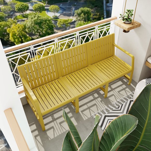 Patio Seating 1-Piece Indoor/Outdoor Furniture 3-Seater Sofa Waterproof PP Material - Easy Assembly Patio Conversation Set,Outdoor Seating