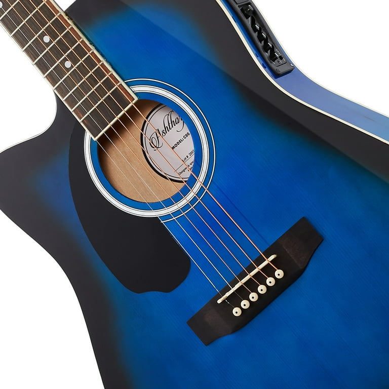 Ashthorpe Full-Size Cutaway Thinline Acoustic-Electric Guitar Package -  Premium Tonewoods - Black