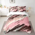 thumbnail image 2 of Manfei Modern Abstract Art Twin Bedding Sets 7-Piece, Pink Stripes Geometric Bedding Comforter Set, Oil Printing Reversible Sheet Sets, Lightweight Room Decor, 2 of 7