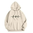 thumbnail image 2 of THDHVS Hoodies for Women,Womens Hoodies,Women's Casual Print Round Neck Long Sleeve Loose Hooded Sweatshirts Beige S, 2 of 4