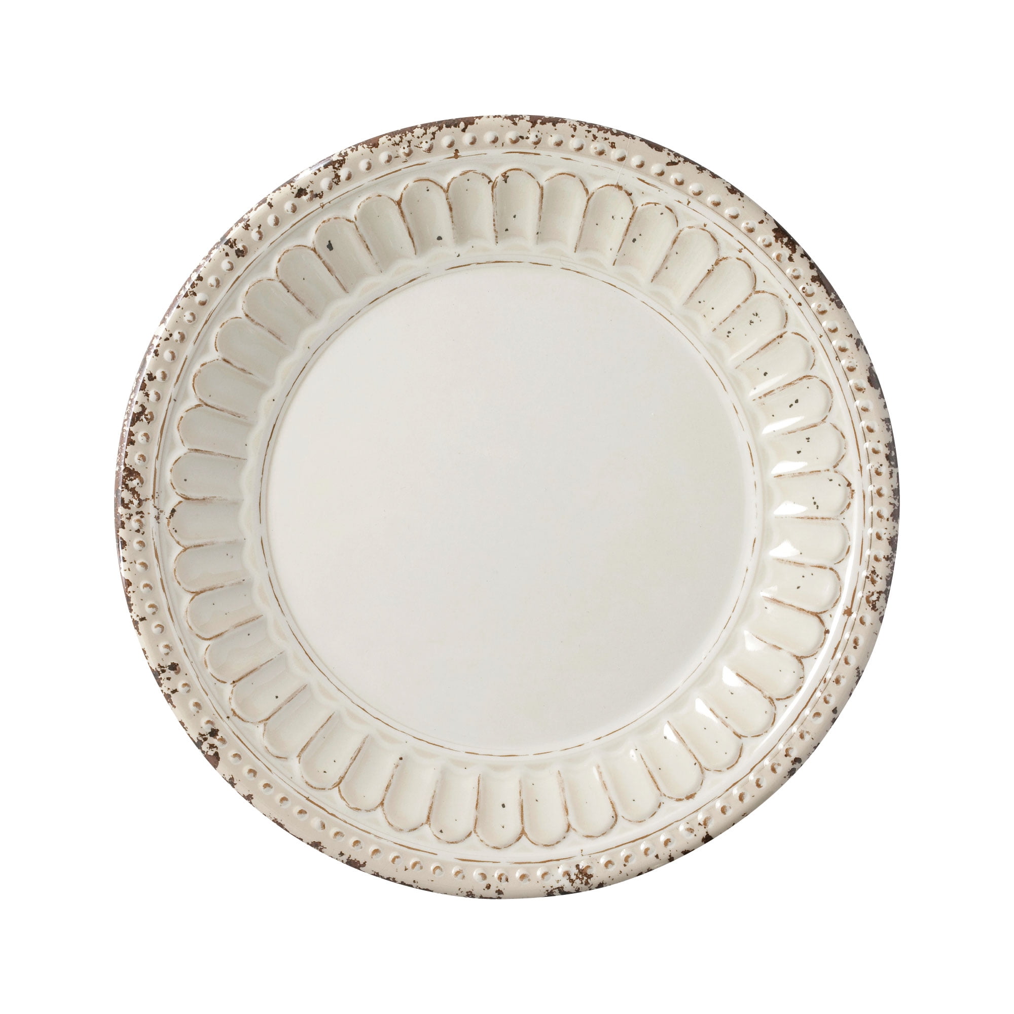 Dessert 2022 Includes Dinner Plates set for 4 16-Piece Beaded Chateau Heavyweight and Durable Melamine Dinnerware Set Salad Plates Sand