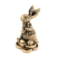 thumbnail image 2 of Small Bronze Color Rabbit Statue, 2 of 2