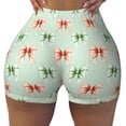 thumbnail image 2 of KLL Colorful polka dots bow Pattern Workout Shorts for Women Scrunch Short Gym Yoga Running Sport Active Exercise Fitness Shorts-Large, 2 of 8