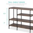 thumbnail image 2 of Best Choice Products 55in Industrial 4-Tier Console Table w/ Tall Shelves, Metal Frame - Dark Walnut, 2 of 7