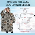 thumbnail image 4 of Oversized Wearable Blanket Hoodie,Beige Gothic Skull Pumpkin Rose Pattern Sherpa Blanket Hoodie with Super Pockets,Super Warm Fuzzy Pullover for Women & Men, 4 of 6
