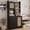 Black, variant on 71" Tall Kitchen Pantry Storage Cabinet, Farmhouse Buffet Cabinet with Microwave Stand, Drawer, 3 Adjustable Shelves & 3 Rattan Doors, for Kitchen, Dining Room