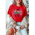 thumbnail image 2 of Women's Red Glittering Nutcracker Printed Crewneck T-Shirt for Holiday Cheer | [ZhiHiMeRi] | (US 20-22)2XL, 2 of 5