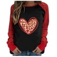 thumbnail image 2 of AOOCHASLIY Women Heart Blouse Women's and Winter Print Casual Long-sleeved Round Neck Top T-shirt, 2 of 5