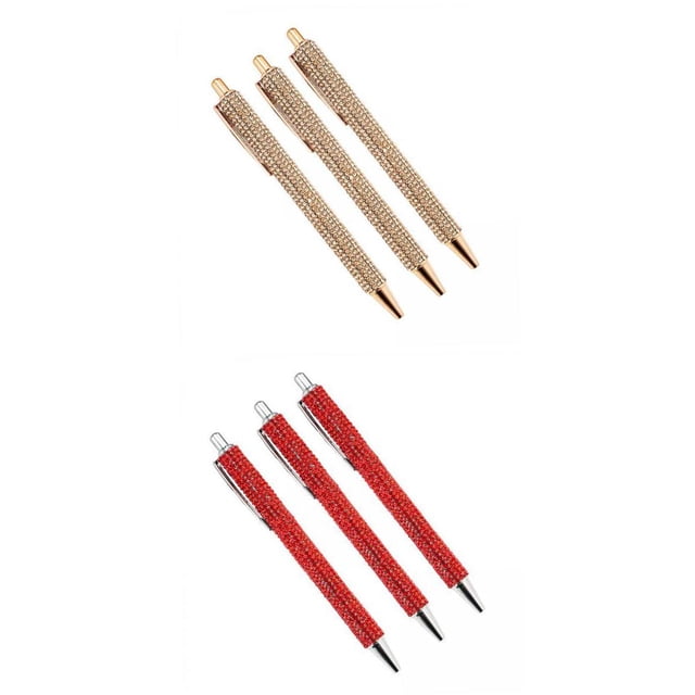 6x Gel Ink Pens Writing Smoothly Press Aureate and Red