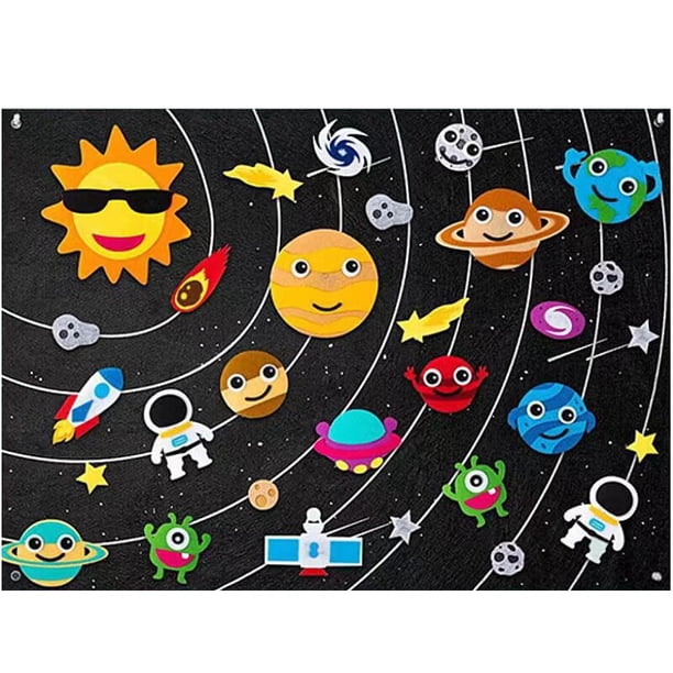 Tablero de fieltro Montessori para niños, juguetes educativos para bebés, granja oceánica, insectos, patrón de dibujos animados, decoración de pared, regalo de cumpleaños